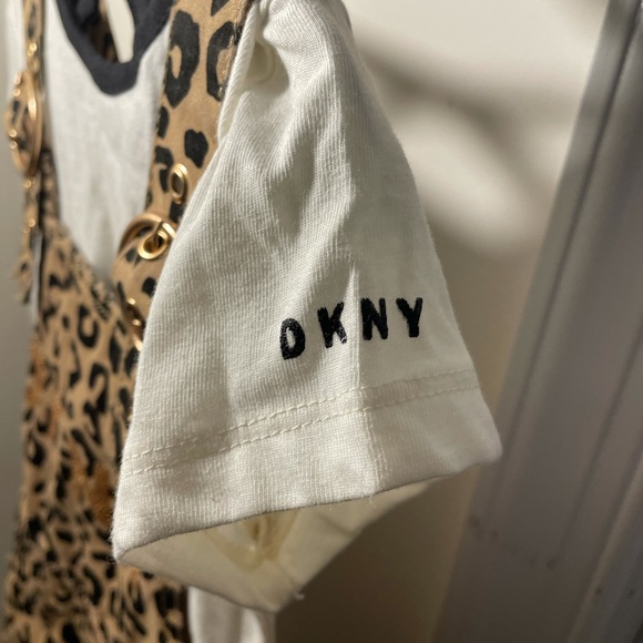 Girls DKNY Leopard Overall Dress size 4t - Picture 5 of 6